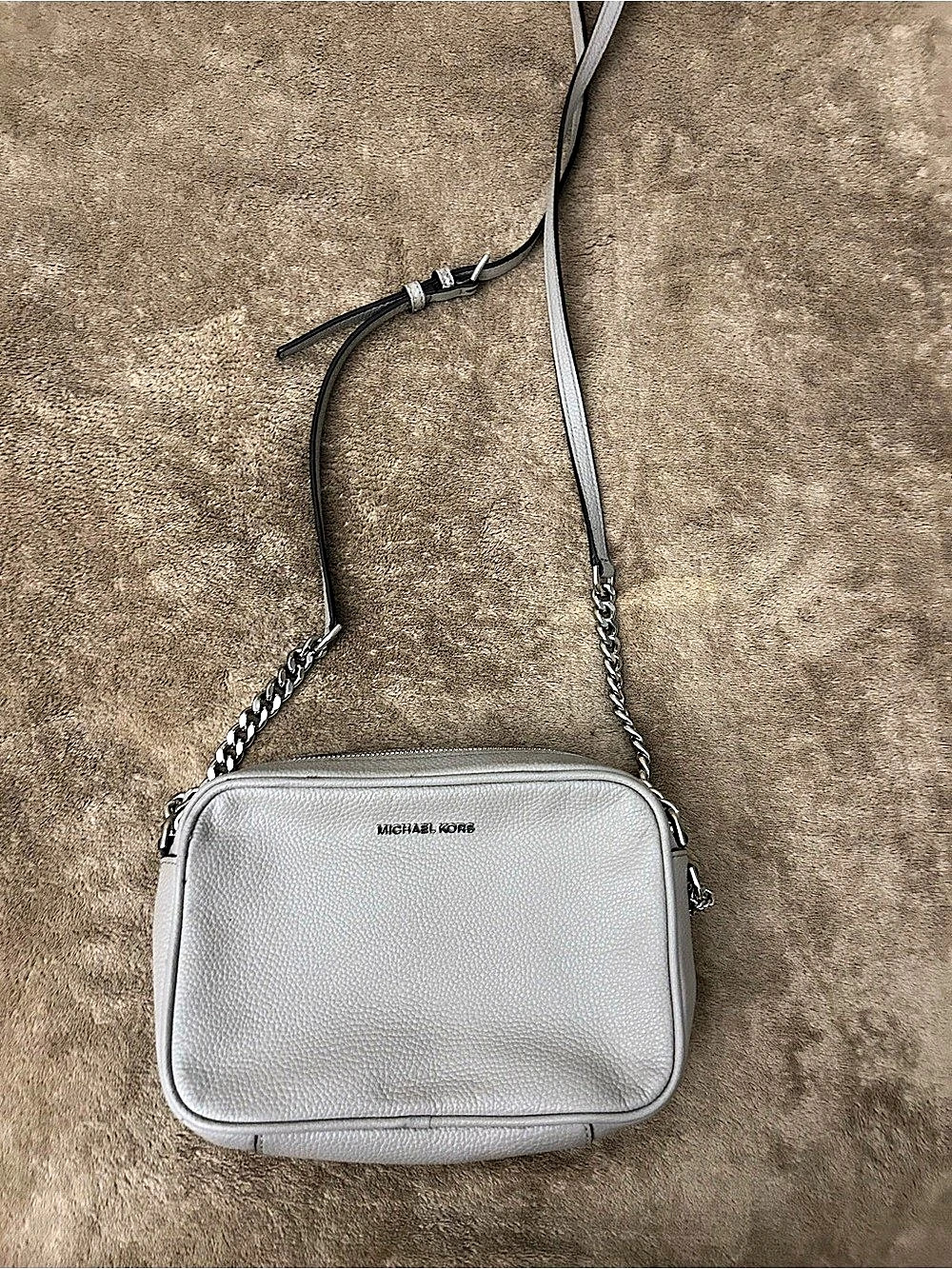 Michael Kors Jet Set Large Pebbled Leather Camera Crossbody Bag